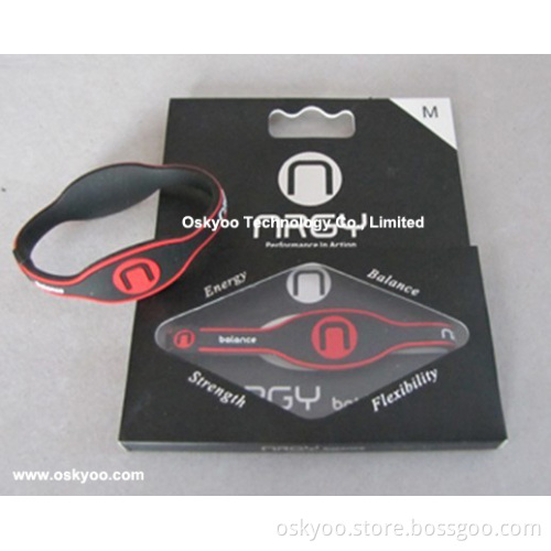 Custom Logo Silicone Power Ionic Energy Sport Hologram Bracelet (P5208)